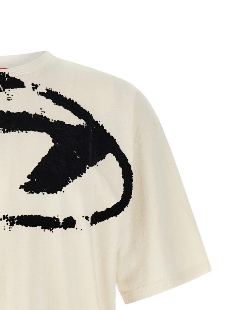 Diesel T-Boxt-N14 Heren T-Shirt – Wit/Zwart