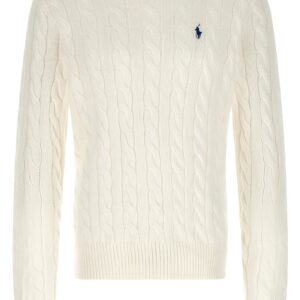 Polo Ralph Lauren Heren Kabeltrui Driver – Wit - Afbeelding 1