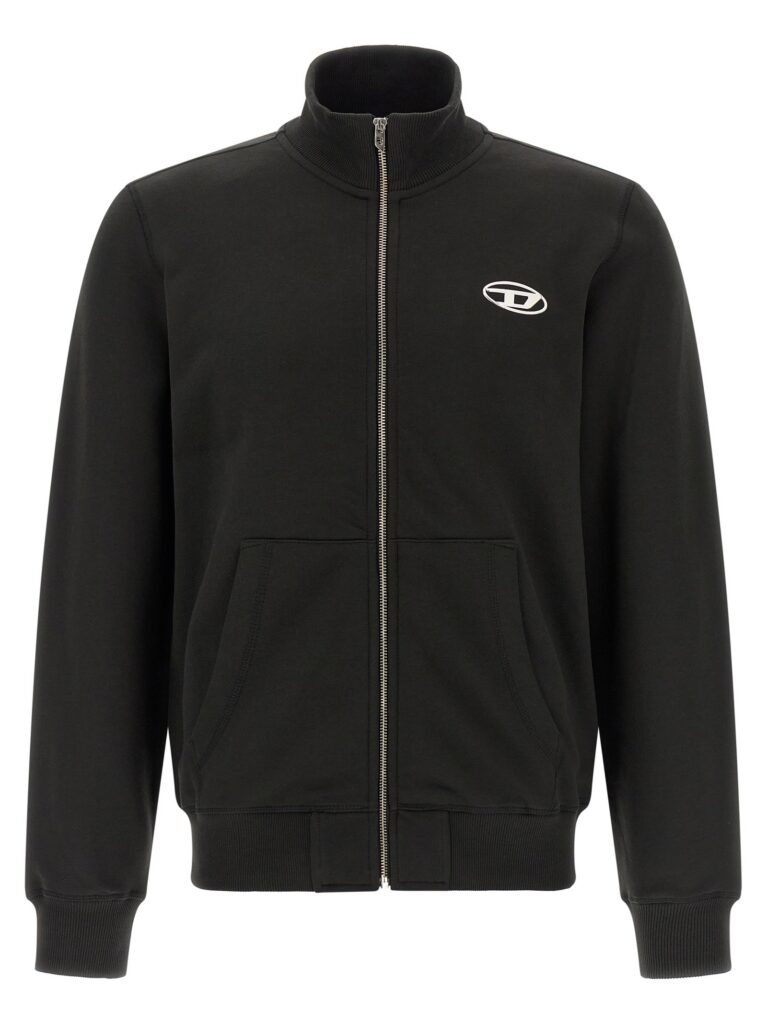 Diesel S-Ginn-Zip-Iod Heren Sweatshirt – Zwart
