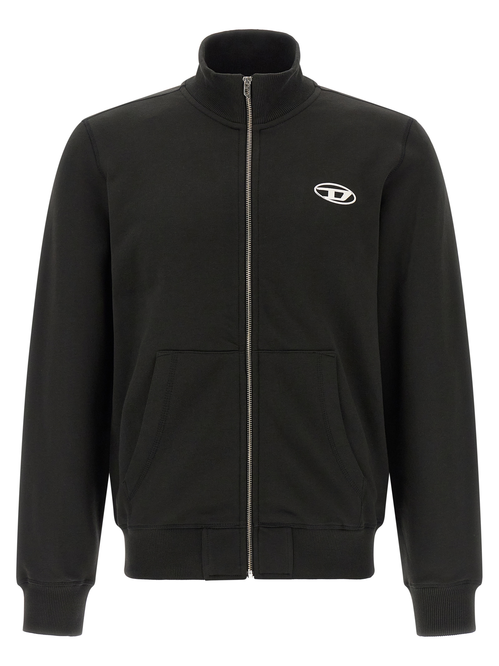 Diesel S-Ginn-Zip-Iod Heren Sweatshirt – Zwart - Afbeelding 1