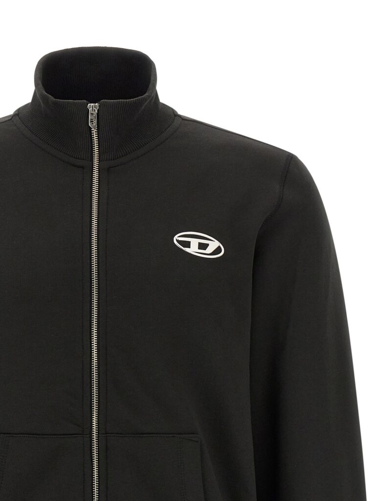 Diesel S-Ginn-Zip-Iod Heren Sweatshirt – Zwart