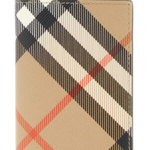 Burberry Folding Check Kaarthouder – Beige - Afbeelding 1
