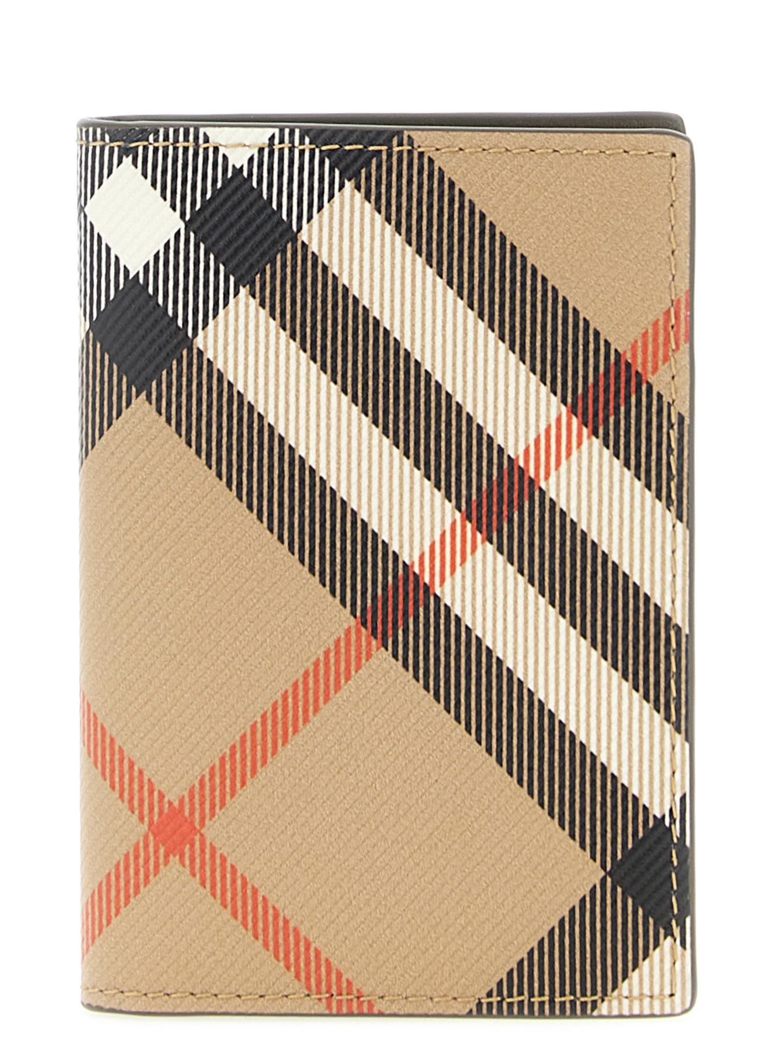 Burberry Folding Check Kaarthouder – Beige - Afbeelding 1