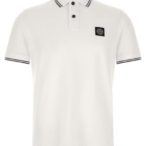 Stone Island Heren Poloshirt – Wit/Zwart - Afbeelding 1
