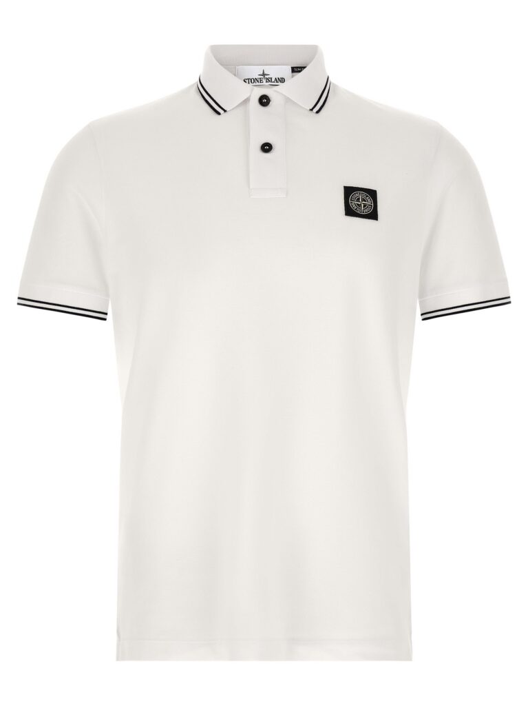 Stone Island Heren Poloshirt – Wit/Zwart
