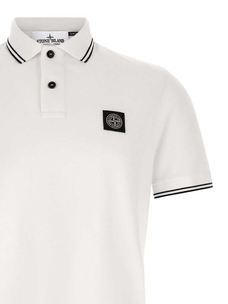 Stone Island Heren Poloshirt – Wit/Zwart