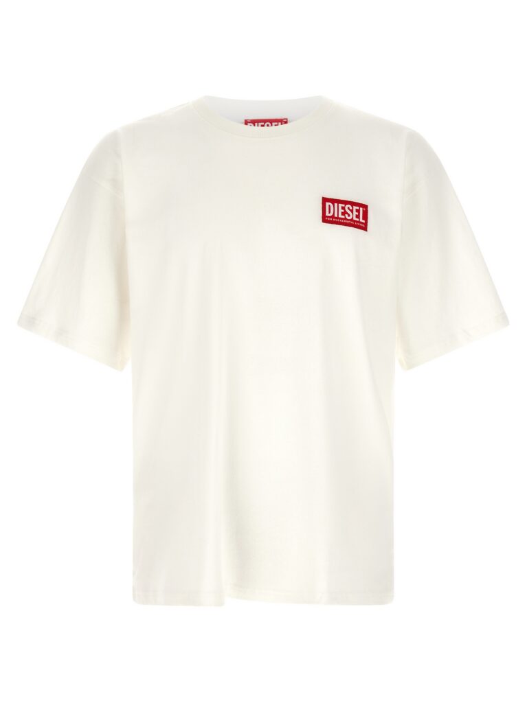 Diesel T-Boxt-Lab Heren T-Shirt – Crème