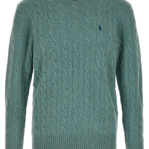 Polo Ralph Lauren Heren Kabeltrui Wol & Kasjmier – Groen - Afbeelding 1