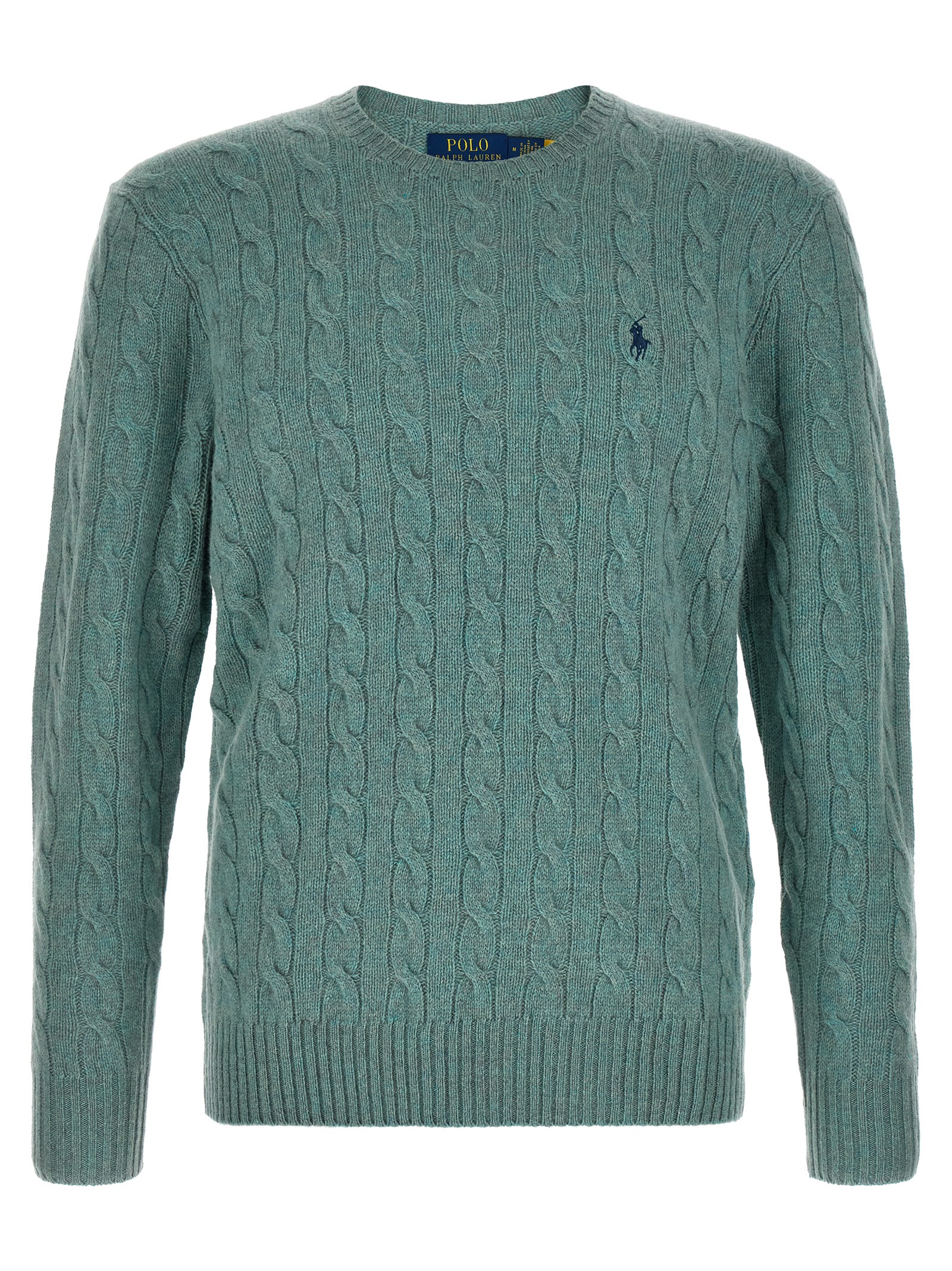 Polo Ralph Lauren Heren Kabeltrui Wol & Kasjmier – Groen - Afbeelding 1
