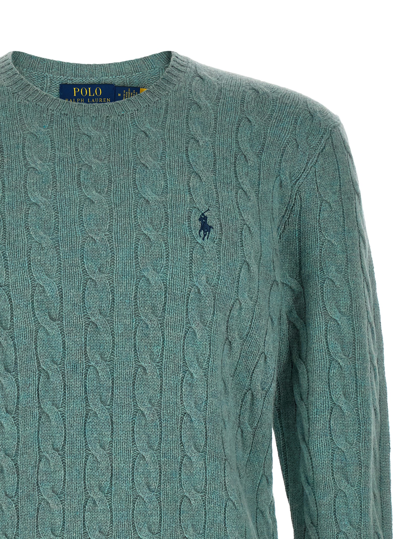 Polo Ralph Lauren Heren Kabeltrui Wol & Kasjmier – Groen - Afbeelding 3