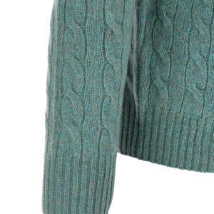 Polo Ralph Lauren Heren Kabeltrui Wol & Kasjmier – Groen - Afbeelding 4