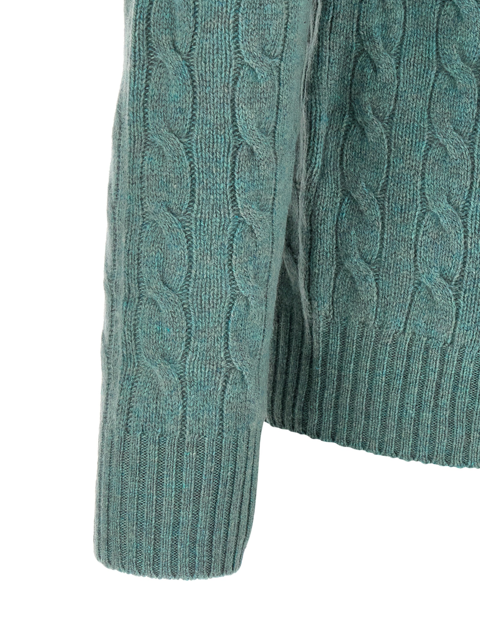 Polo Ralph Lauren Heren Kabeltrui Wol & Kasjmier – Groen - Afbeelding 4
