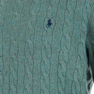 Polo Ralph Lauren Heren Kabeltrui Wol & Kasjmier – Groen - Afbeelding 5