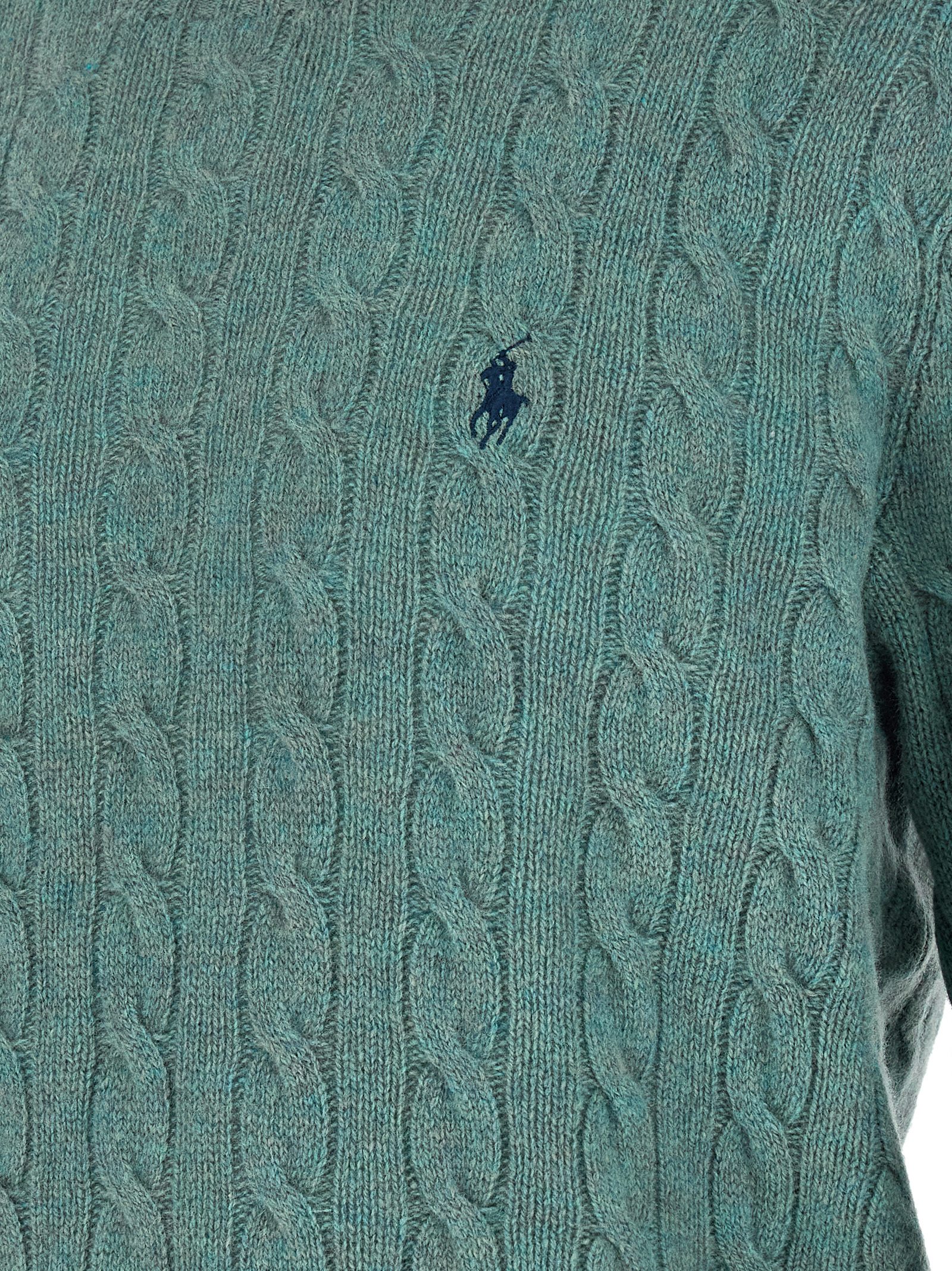Polo Ralph Lauren Heren Kabeltrui Wol & Kasjmier – Groen - Afbeelding 5