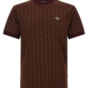 Lacoste Heren T-Shirt – Bruin Monogram - Afbeelding 1