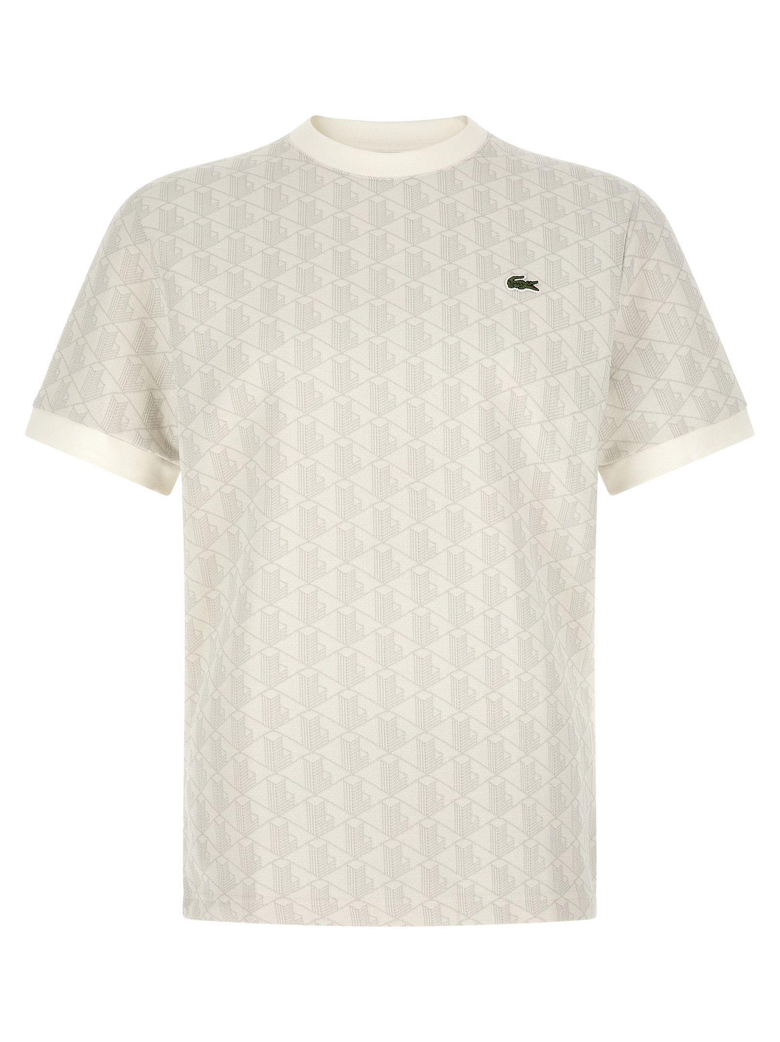 Lacoste Heren T-Shirt – Beige Monogram - Afbeelding 1