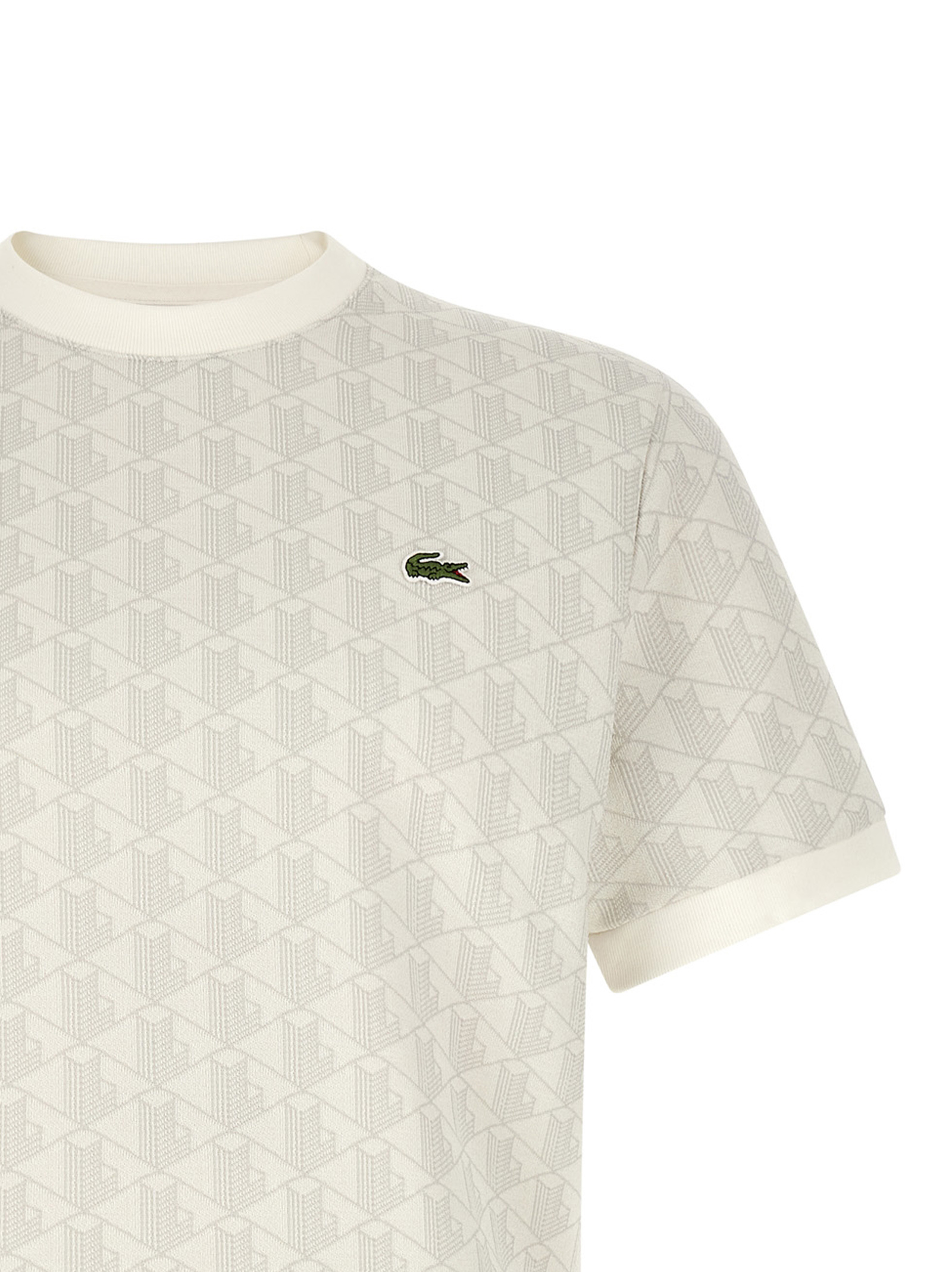 Lacoste Heren T-Shirt – Beige Monogram - Afbeelding 3