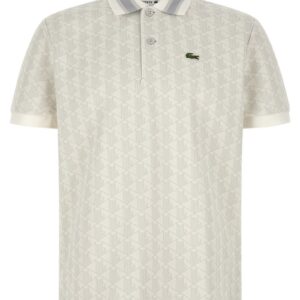 Lacoste Heren Poloshirt – Wit Monogram - Afbeelding 1