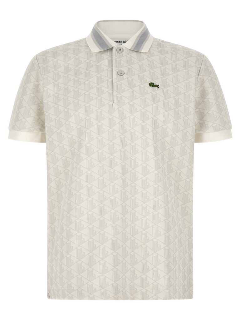 Lacoste Heren Poloshirt – Wit Monogram