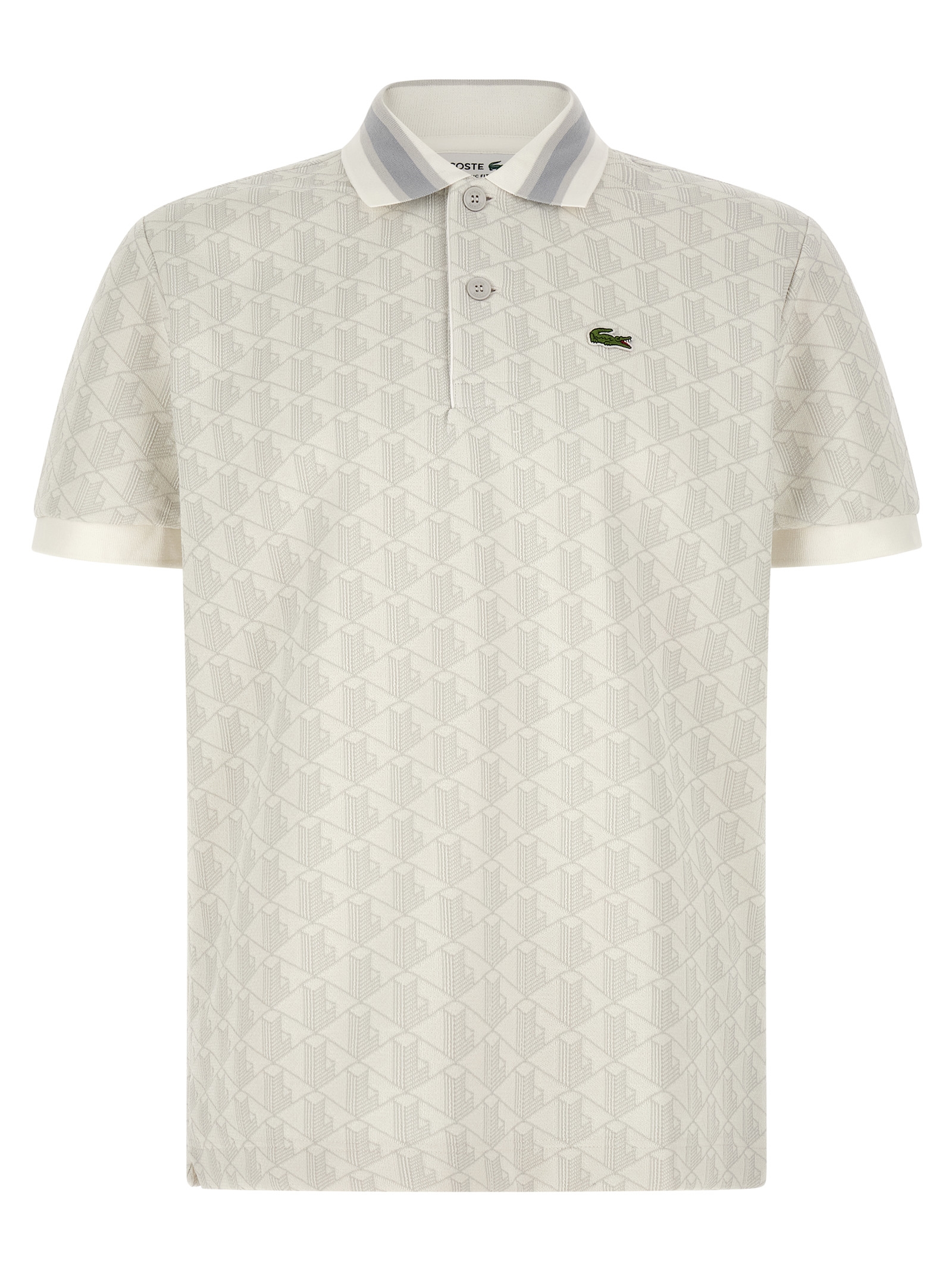 Lacoste Heren Poloshirt – Wit Monogram - Afbeelding 1