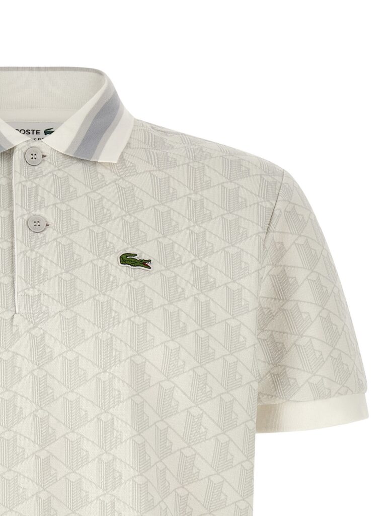 Lacoste Heren Poloshirt – Wit Monogram