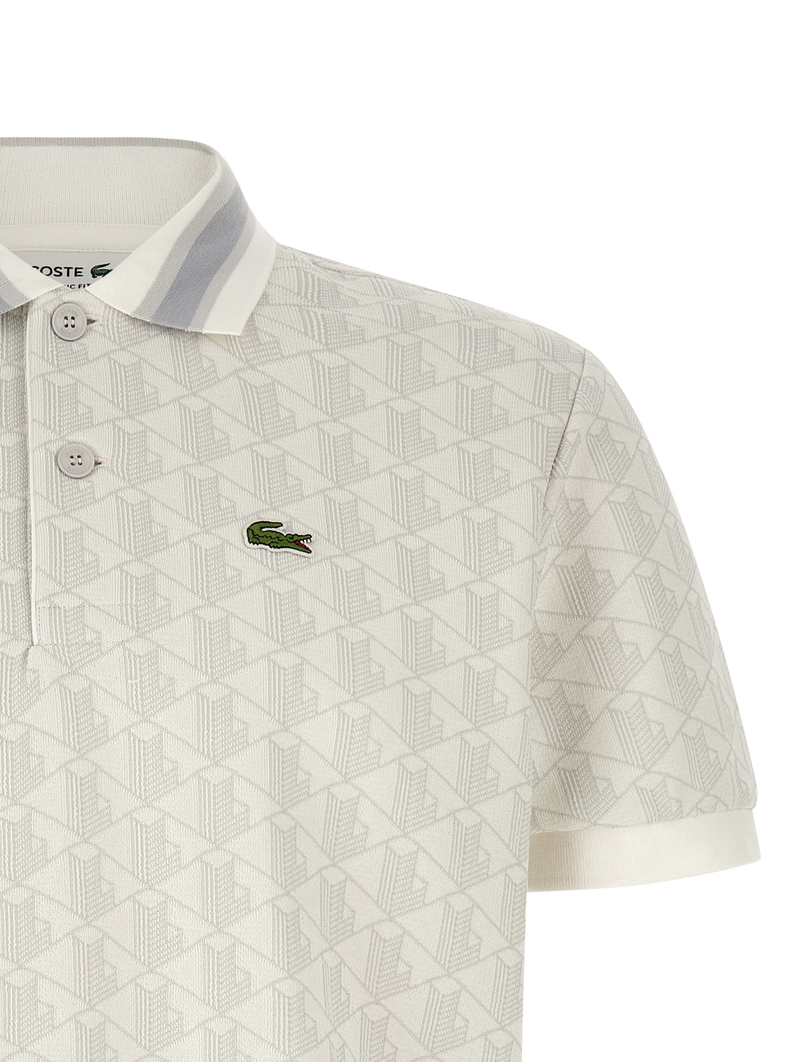 Lacoste Heren Poloshirt – Wit Monogram - Afbeelding 3
