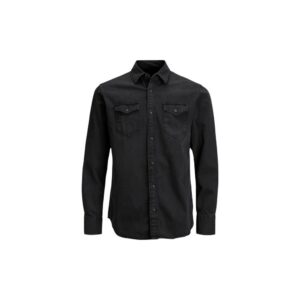 Jack & Jones Heren Denim Overhemd – Zwart - Afbeelding 1