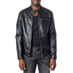 Jack & Jones Heren Jack van Imitatieleer – Zwart - Afbeelding 1