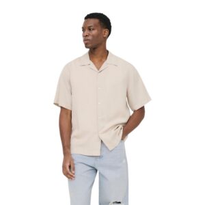 Only & Sons Heren Overhemd Korte Mouw – Beige - Afbeelding 1