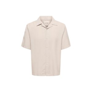 Only & Sons Heren Overhemd Korte Mouw – Beige - Afbeelding 2