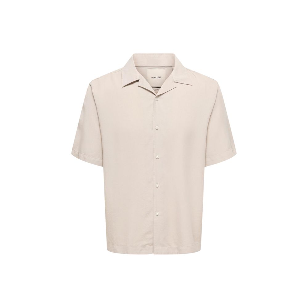 Only & Sons Heren Overhemd Korte Mouw – Beige