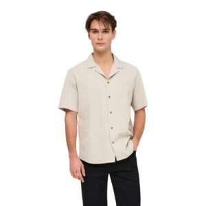 Only & Sons Heren Overhemd Korte Mouw – Beige - Afbeelding 1