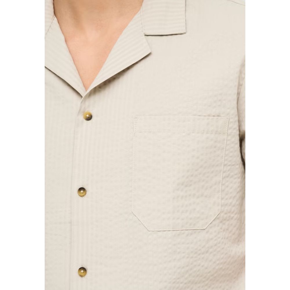Only & Sons Heren Overhemd Korte Mouw – Beige