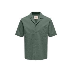 Only & Sons Heren Overhemd Korte Mouw – Groen - Afbeelding 3
