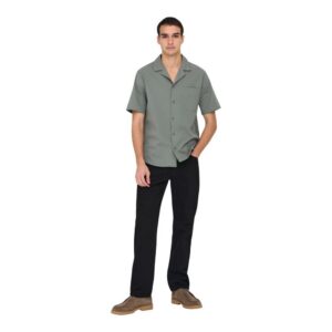 Only & Sons Heren Overhemd Korte Mouw – Groen - Afbeelding 4