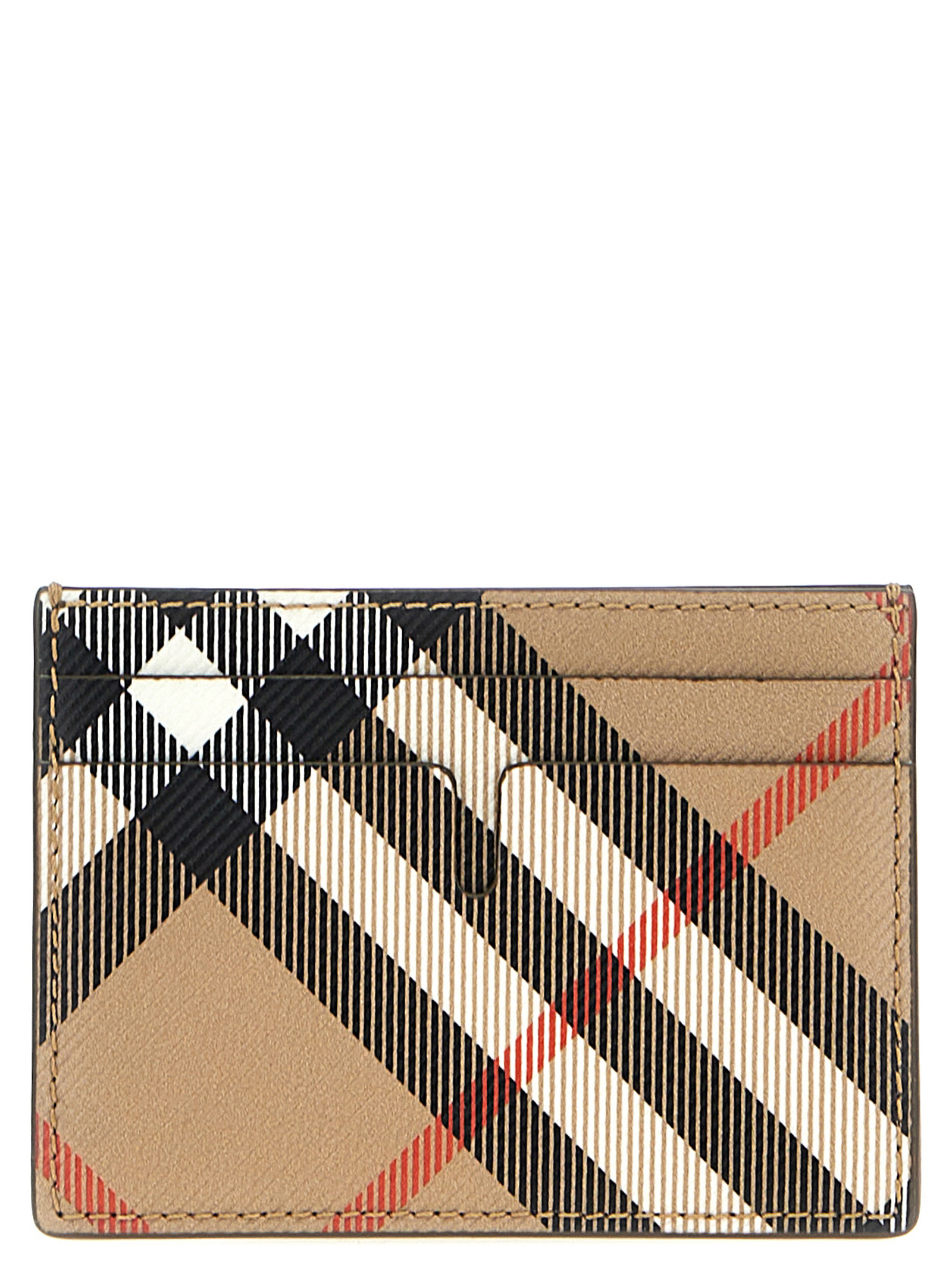 Burberry Check Kaarthouder – Beige - Afbeelding 1