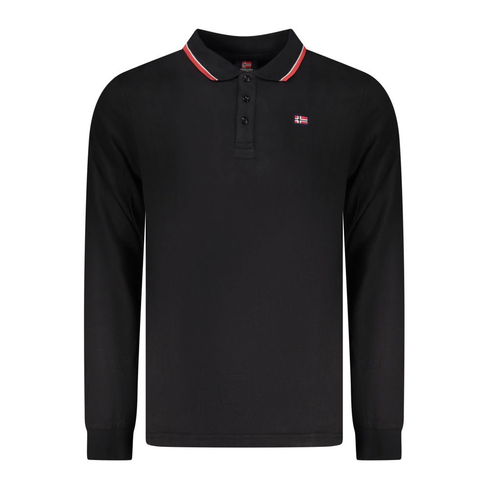Norway 1963 Heren Polo Lange Mouw – Zwart