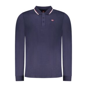Norway 1963 Heren Polo Lange Mouw – Blauw - Afbeelding 1
