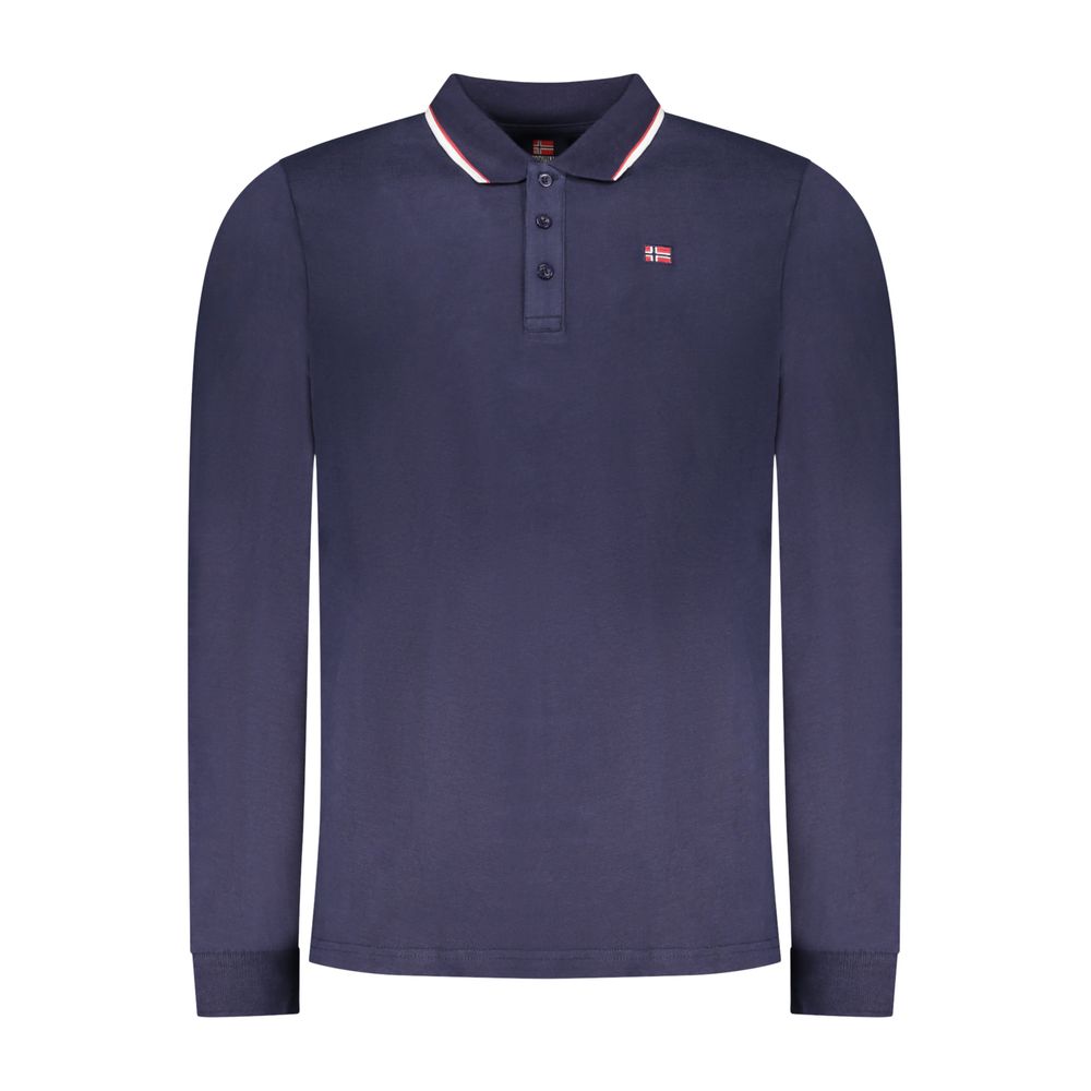 Norway 1963 Heren Polo Lange Mouw – Blauw